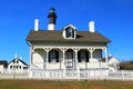 Tybee Island Light Station Keeper house with the picket fence in the foreground Royalty Free Stock Photo