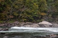 Tygart Valley River surrounded by trees at daylight in the Valley Falls State Park, West Virginia Royalty Free Stock Photo