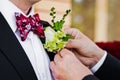 Tying wedding flower