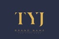 TYJ abstract letter logo design Royalty Free Stock Photo