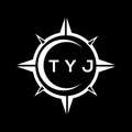 TYJ abstract technology logo design on Black background. TYJ creative initials letter logo concept Royalty Free Stock Photo