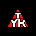 TYK triangle letter logo design with triangle shape. TYK triangle logo design monogram. TYK triangle vector logo template with red Royalty Free Stock Photo
