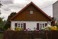 Tykocin - one of the old houses with open shutters Royalty Free Stock Photo