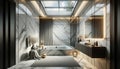 tylish bathroom interior design featuring marble panels