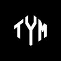 TYM letter logo design with polygon shape. TYM polygon and cube shape logo design. TYM hexagon vector logo template white and Royalty Free Stock Photo