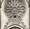 Tympanum of the St Andre`s church, Niort, Royalty Free Stock Photo