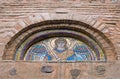 Tympanum with ancient mosaic of Collegiate Church Royalty Free Stock Photo