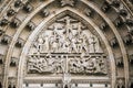 Tympanum of a door of Saint Vitus cathedral in Prague