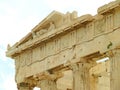 The Tympanum of Parthenon Ancient Greek Temple on the Acropolis of Athens, Archaeological site in Greece Royalty Free Stock Photo