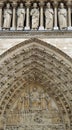 The tympanum of the portal of the Last Judgement at Notre Dame Cathedral, Paris, France Royalty Free Stock Photo