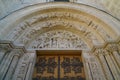 Tympanum or tympan of Basilique Saint-Denis in Paris Royalty Free Stock Photo