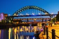 The Tyne Bridge in Newcastle upon Tyne, UK, over river Tyne Royalty Free Stock Photo