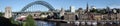 Tyne Bridge and Quayside Panorama Royalty Free Stock Photo