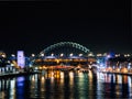 Tyne Bridge and Quayside View at Night Royalty Free Stock Photo