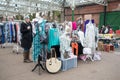 Tynemouth Metro Station Weekend Flea Market.  Stall selling womens ladies clothing and accessories Royalty Free Stock Photo