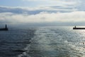 Tynemouth and South Shields lighthouse in Great Britain, port entrance to Newcastle