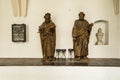 Tyniec, Krakow, Poland, August 3, 2019: Historic figures in Benedictine Abbey in Tyniec near Krakow