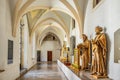 Tyniec, Poland - Gothic cloisters and passages of the Tyniec Benedictine Abbey at the Vistula River near Cracow