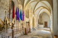 Tyniec, Poland - Gothic cloisters and passages of the Tyniec Benedictine Abbey at the Vistula River near Cracow