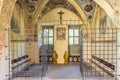 Tyniec, Poland - Interior of the funeral chapel within gothic cloisters of the Tyniec Benedictine Abbey at the Vistula River near