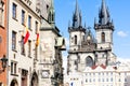 Tynsky church at Old Town Square, Prague, Czech Republic