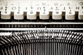 Type bars and white buttons of typewriter Royalty Free Stock Photo