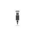 Type C data cable icon with shadow Royalty Free Stock Photo