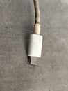 Type c data cable plug is slightly dirty in color. Royalty Free Stock Photo