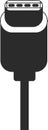 Type c icon, USB Type icon, Charging cable black vector icon. Royalty Free Stock Photo