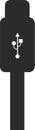 Type c icon, USB Type icon, Charging cable black vector icon. Royalty Free Stock Photo