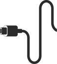Type c icon, USB Type icon, Charging cable black vector icon. Royalty Free Stock Photo