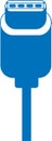 Type c icon, USB Type icon, Charging cable blue vector icon. Royalty Free Stock Photo
