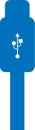 Type c icon, USB Type icon, Charging cable blue vector icon. Royalty Free Stock Photo