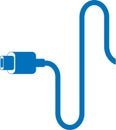 Type c icon, USB Type icon, Charging cable blue vector icon. Royalty Free Stock Photo