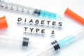 Type 1 diabetes metaphor suggested by insulin syringe