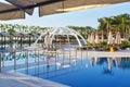 Type entertainment complex. The popular resort with pools and water parks in Turkey. Luxury Hotel. Resort Royalty Free Stock Photo