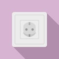 Type F power socket icon, flat style Royalty Free Stock Photo