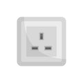 Type G power socket icon flat isolated vector Royalty Free Stock Photo