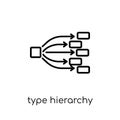 Type hierarchy icon. Trendy modern flat linear vector Type hierarchy icon on white background from thin line Technology collection