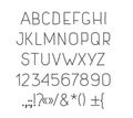 Type letters, numbers and punctuation marks Hand