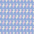 Type Number Seven Vector Repeat Pattern