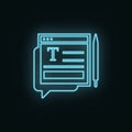 Type, pen, site, neon, icon. Web Development Vector Icon. Element of simple symbol for websites, web design, mobile app,
