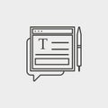 Type, pen, site, outline, icon. Web Development Vector Icon. Element of simple symbol for websites, web design, mobile app,