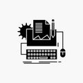 Type Writer, paper, computer, paper, keyboard Glyph Icon. Vector isolated illustration Royalty Free Stock Photo