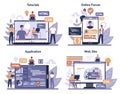 Typersetter concept online service or platform set. Website Royalty Free Stock Photo