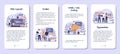 Typersetter mobile application banner set. Website constructing. Royalty Free Stock Photo