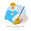 Types of allergy. Allergies caused by dust. Vector illustration Royalty Free Stock Photo