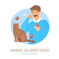 Types of allergy. Allergies caused by house cats. Royalty Free Stock Photo