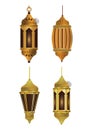 Types of arabic lamps. Vector illustration decorative design