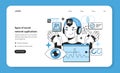 Types of artificial neural network applications web banner or landing